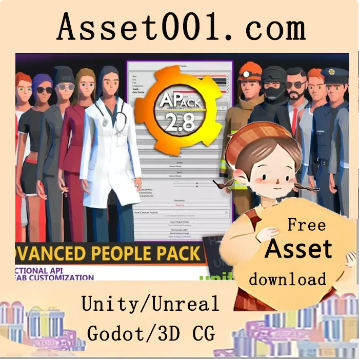 Unity游戏开发中独特的可定制人物套装包——Advanced People Pack 2|Advanced People Pack 2 v2.8.4.4 (04 Nov 2025)