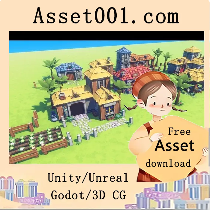 低多边形模块化村庄套装——专为移动设备优化的独立RPG资产（4.26+）|Ultimate Lowpoly Modular Village Kit – Indie RPG Assets [Mobile Ready] (4.26+)