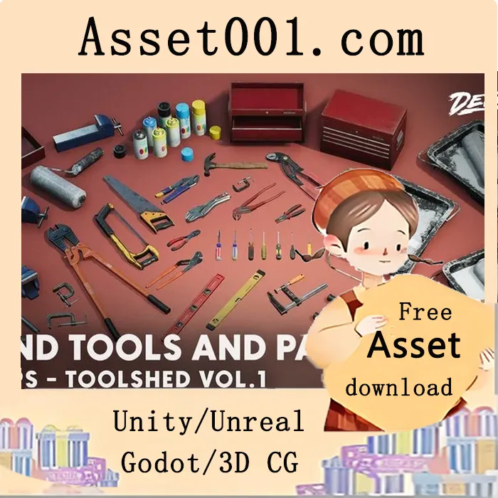 Unreal Engine 实景道具包 VOL.1：手工具与涂装 5.6 版本|Toolshed / Garage Props VOL.1 - Hand Tools and Painting 5.6