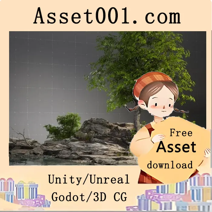 基于摄影测量的 Unreal Engine 实时河岸岩石资产包|Realistic RiverRock