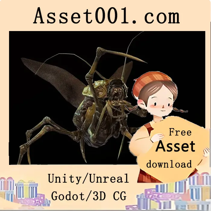 低多边形角色模型资源包：支持20个动画的可 rigged 精灵模型|Land Bug 1 4.18+