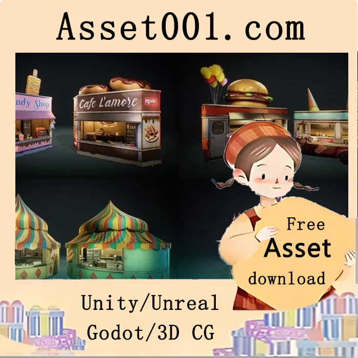 主题公园美食摊位与商店包——打造活力嘉年华场景|Food Trucks & Shops - Theme Park Attractions 5.6