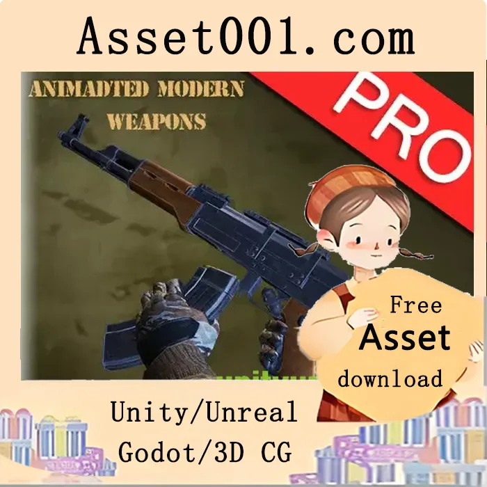 高精度低多边形现代武器模型包（SMG与突击步枪）含动画与音效|Animated Modern Weapons + Arms (SMGs and Assaults)+ SFX v1.1