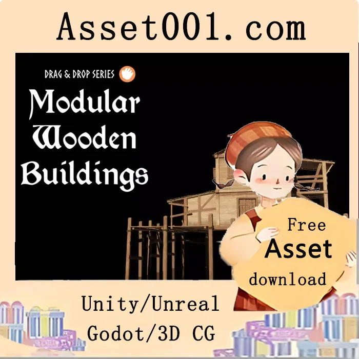 木质模块化建筑包：14个预制房屋与门，支持拖拽搭建|Modular Wooden Buildings (Modular House, Houses, Modular Building) v1.0