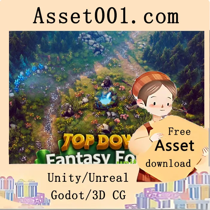 180款风格化资源包，打造完整细腻的俯视视角游戏场景|Top Down - Fantasy Forest v1.2.1