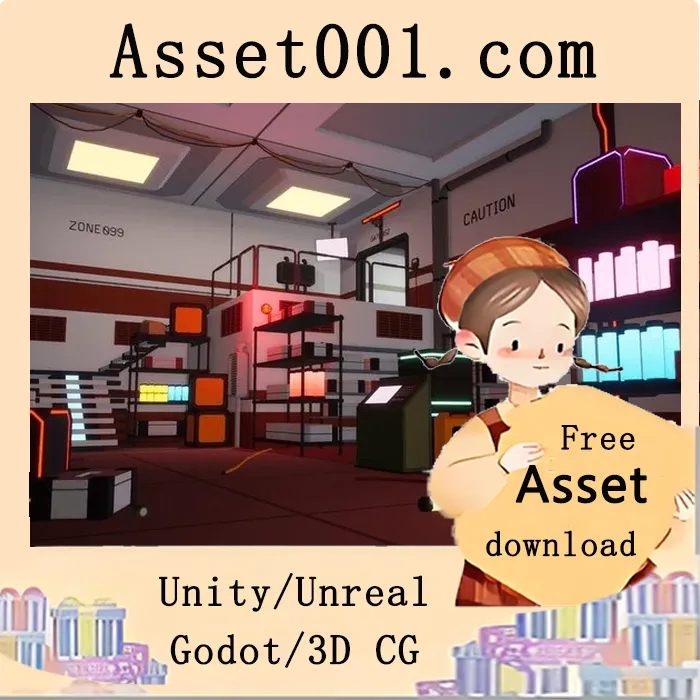 290个低多边形模型包，打造高品质科幻赛博朋克游戏场景|Low Poly Sci-Fi Cyberpunk Interior 5.2+