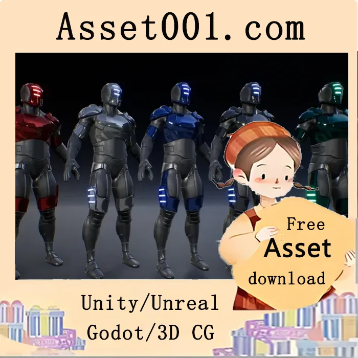 科幻未来战士模型包：支持物理与自定义颜色的高细节角色资产|Sci-Fi Soldier 02 v4.27+