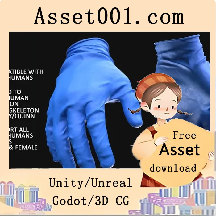 支持所有Metahuman身体的手术手套资产（UE5骨骼兼容）|Surgery Gloves 147 - All MH Bodies & UE5 Skeletons - Rigged 5.3+