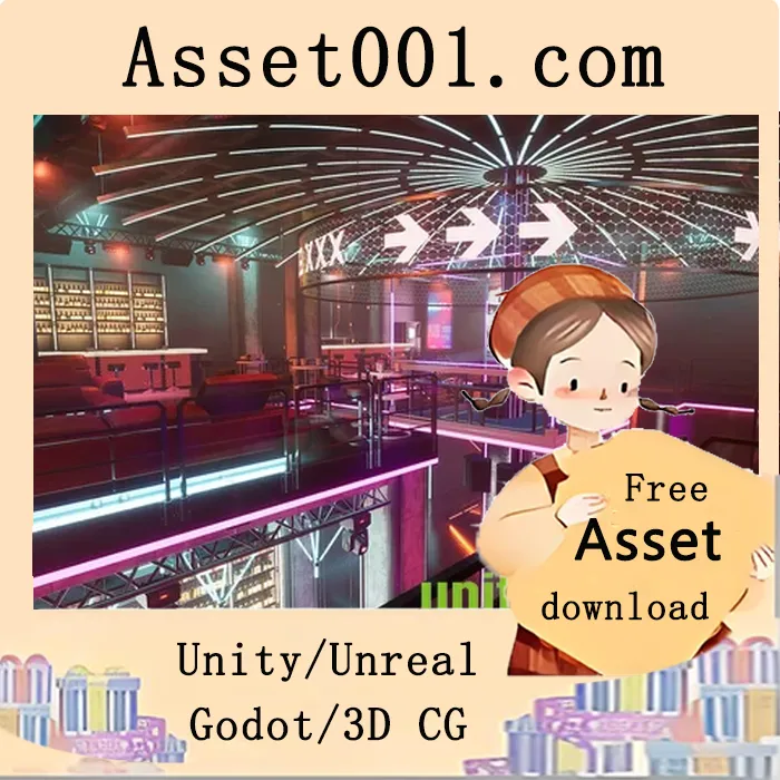 细节丰富的双层夜店场景包，含舞池、酒吧、休闲区及办公室，支持LOD与碰撞检测优化|NightClub v5.1+