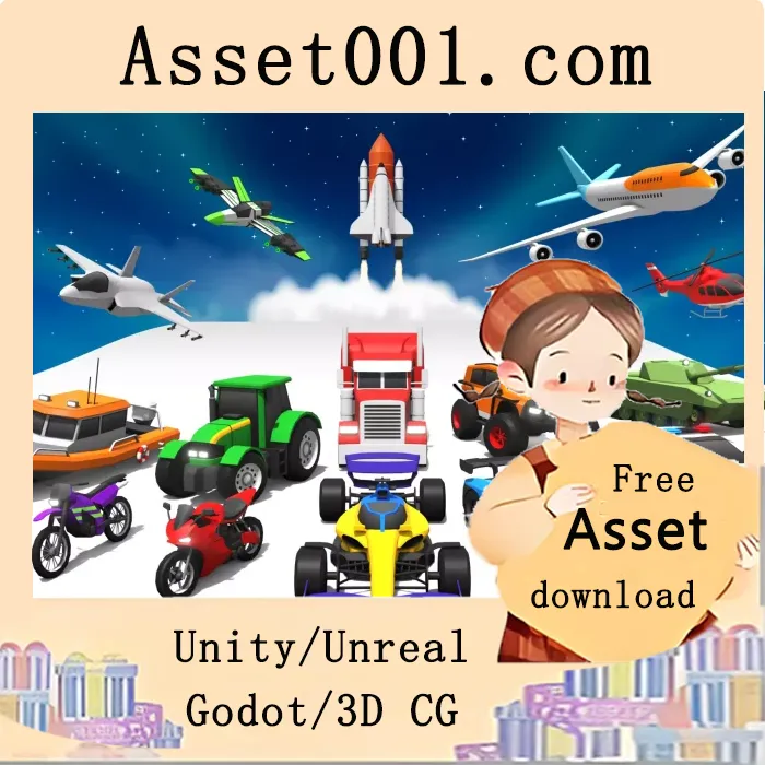 Unity 3D 车辆资产包：包含313款低多边形车辆（陆地、水域、空中及太空）|ARCADE: Ultimate Vehicles Pack - Low Poly Cars v202X.07 LTS