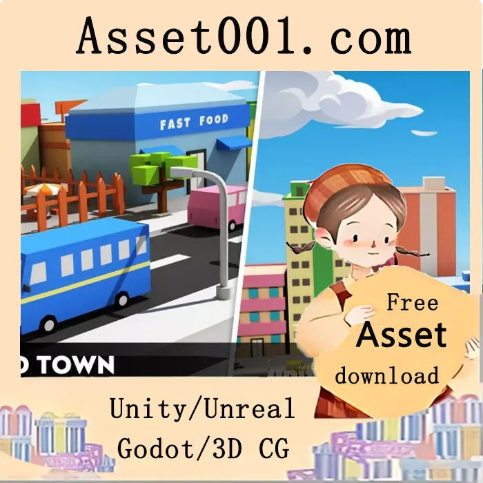 免费低多边形小镇资源包：构建简易小镇游戏|My 3D Town v1.0
