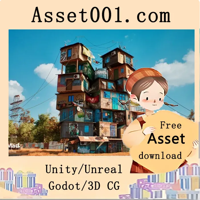 Unity环境包：119个高质量建筑模型支持Nanite与Lumen灯光技术|Stacked Slum House – Colorful Urban Survival Environment v5.6