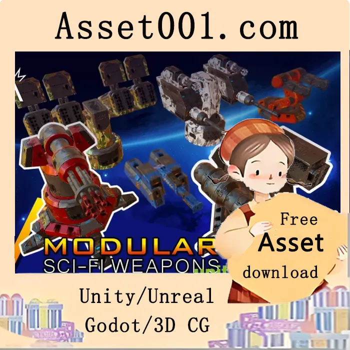 模块化科幻武器部件及组合示例大全|Modular Sci-Fi Weapons v2.2