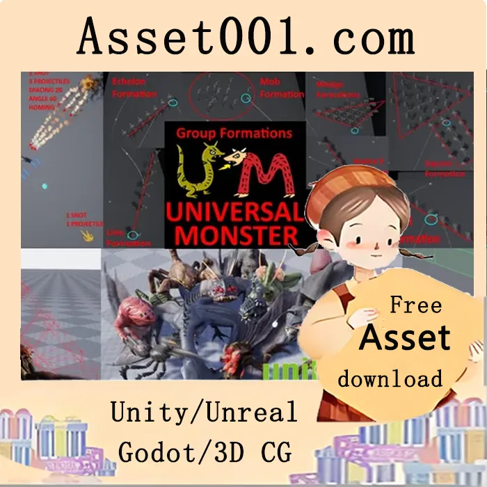 Universal Monster：NPC与玩家的AI行为与战斗系统，支持动画蓝图、行为树、近战攻击检测、投射物、范围伤害、持续伤害技能、击中效果、群体编队、飞行与游泳功能|Combat System AI Framework NPC Behaviors Enemy Animations Universal Monster UM v1.4.5 (4.27+)