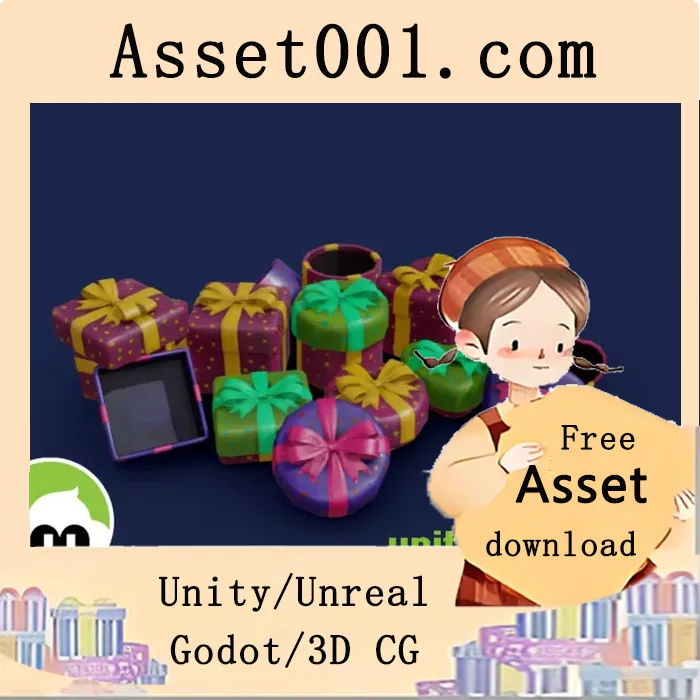 Unity礼物盒资源包：27个游戏级预制体+9个高精度模型|Giftboxes Pack v1.0