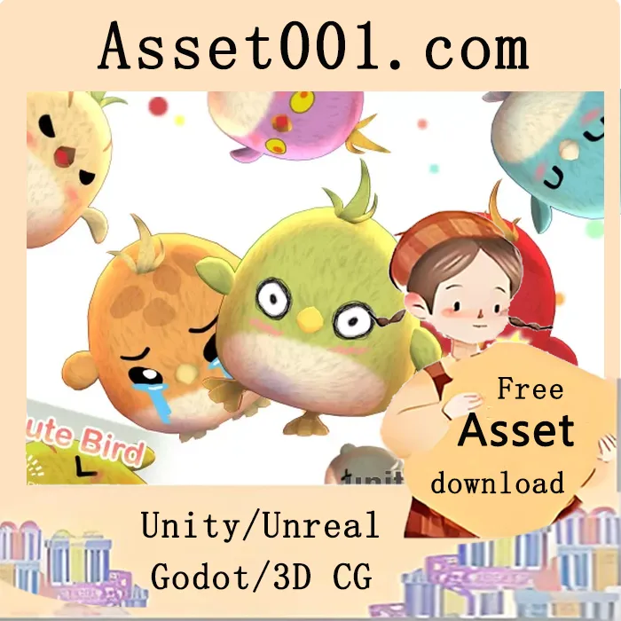 支持2019.4.21及以上版本的低多边形3D模型，适用于移动端和PC游戏项目|Cute Bird v2.0