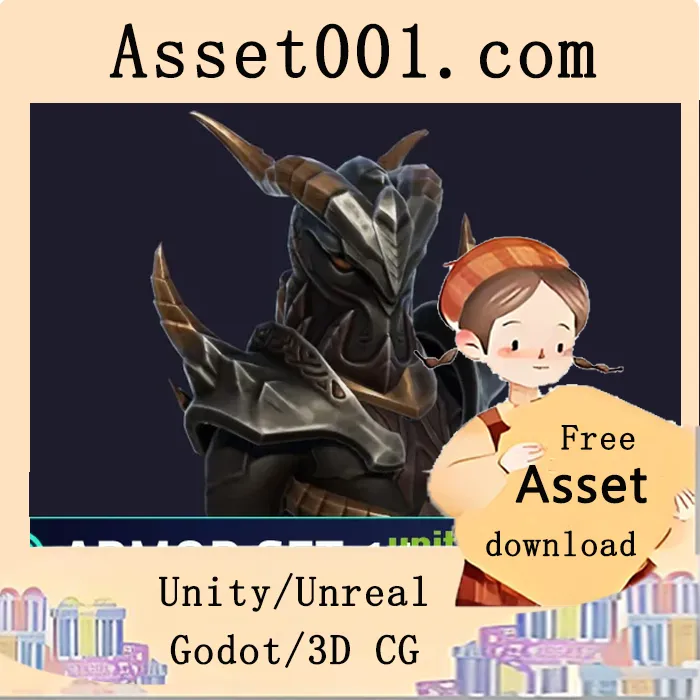 风格化RPG与MMORPG的完全模块化盔甲套装|Dragonic Armor Set - Stylized RPG v1.0