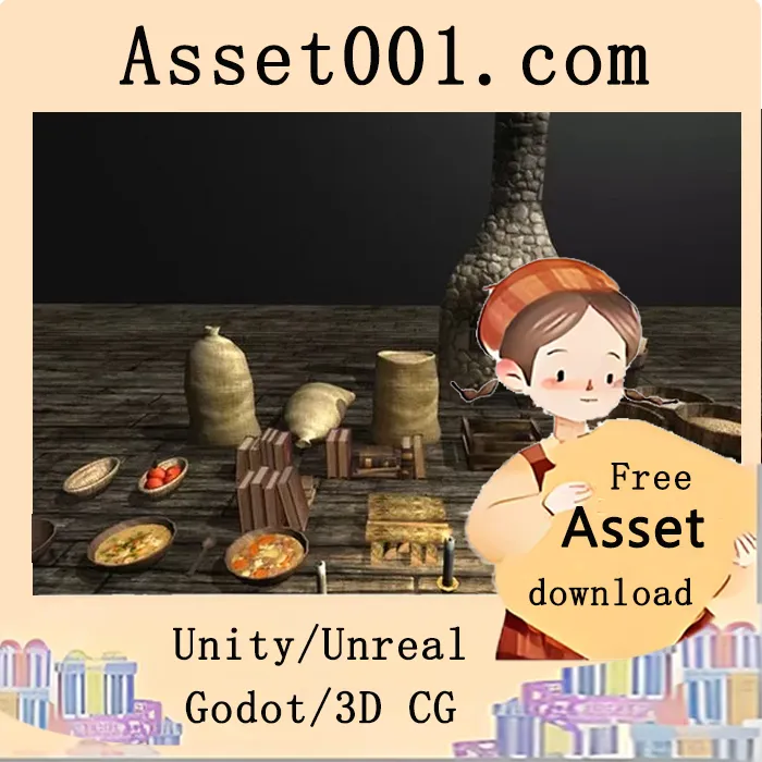 Unity资产商店：中世纪家具与道具包 v1.3|Medieval Furniture and Props v1.3