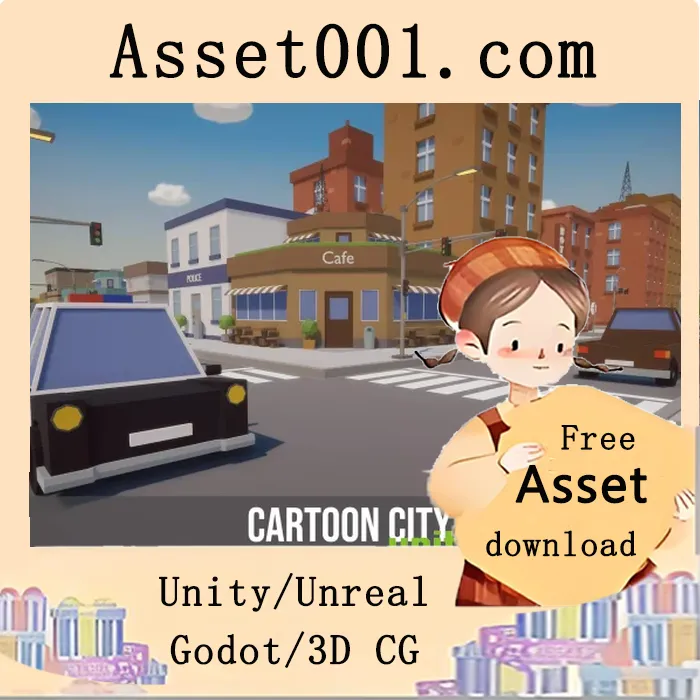 卡通低多边形城市包：126个优化预制件助力高质量城市类游戏开发|Cartoon Low Poly City Pack v1.3