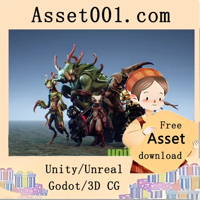 卡通风格昆虫人形角色包（含6个角色及动画）|Insect Characters v4.26+