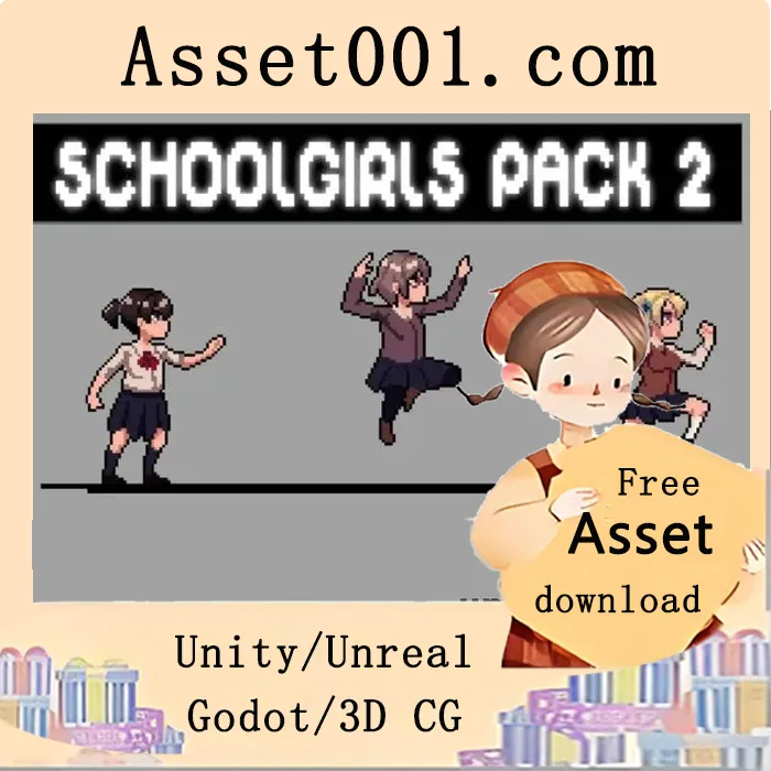 Schoolgirls Anime Character Pixel Sprite Pack 2