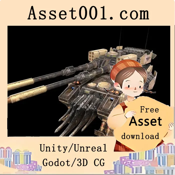 末日坦克模型：适用于太空、冒险与奇幻游戏的可定制资源|Dystopian Tank