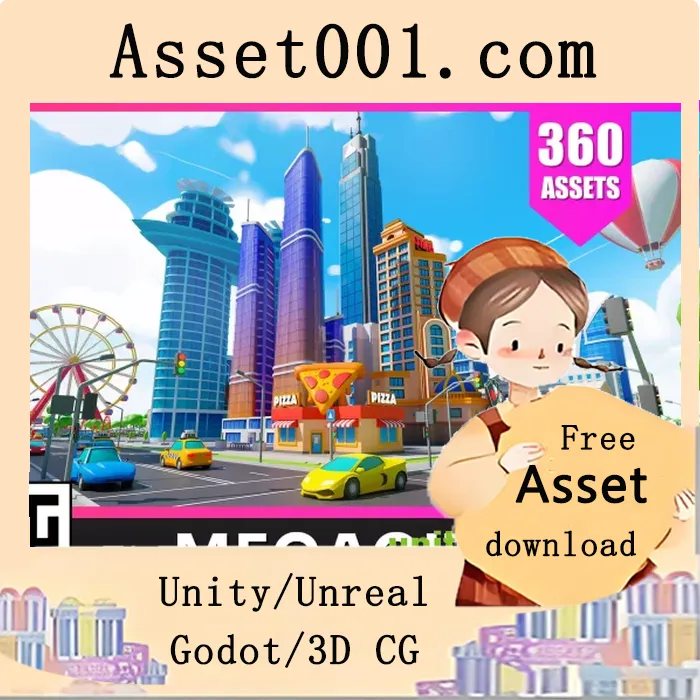Megacity - 低多边形城市3D模型包：支持多种游戏类型与平台的可定制城市构建解决方案|Megacity - Low Poly City 3D Models Pack v1.3