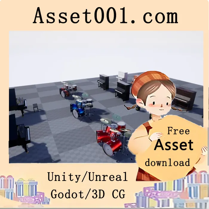 Unreal引擎可用的10款高清3D乐器模型包|Music Instruments Pack 2 v4.26+