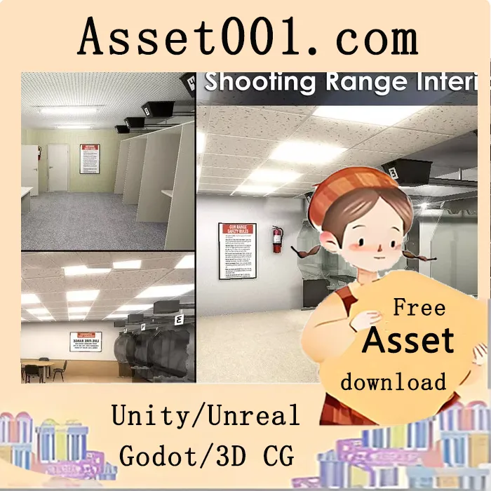 Unity资产商店：轻量级射击场室内环境包 v1.2|Shooting Range Interiors v1.2