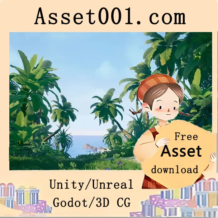 Unity热带风格环境包：包含棕榈树、植物、石头等资源的完整场景解决方案|Stylized Environment Series - Tropical Package