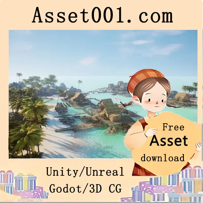 海盗木桩村落岛屿模块化包：支持UE5/UE4的高质可定制海盗小镇资源|Pirate Stilt Village Island Modular Pack