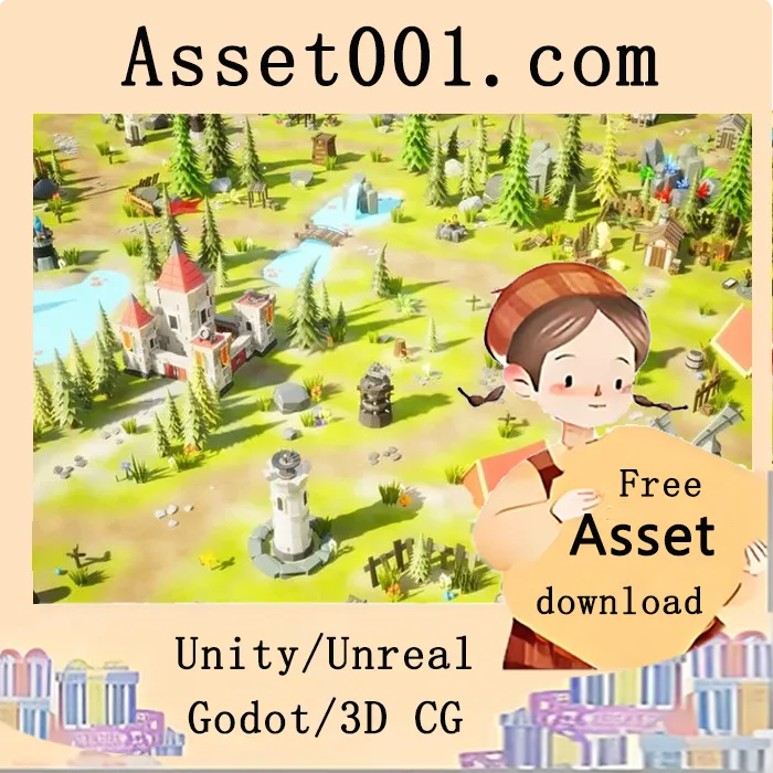 低多边形塔防场景资源包：构建各类游戏的丰富素材|Low Poly Tower Defense