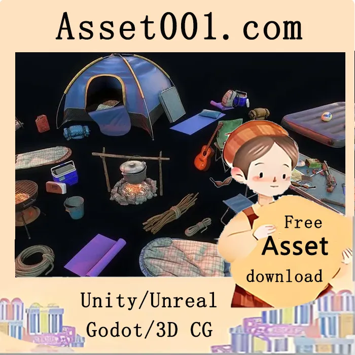 45款高精度写实露营装备3D模型集合，支持材质自定义与高清纹理|Camping Equipment