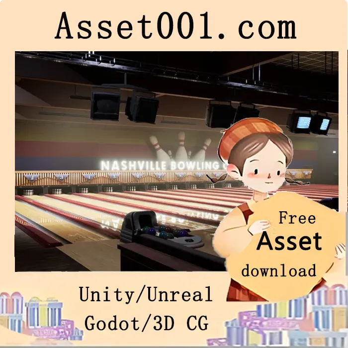 143个独特模型的保龄球馆环境场景，AAA级细节，游戏级优化|Bowling Alley ( Bowling Alley Alley Street Interior Interior 3D Bowling Alley ) v4.22+