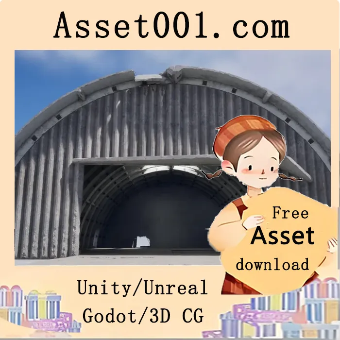 混凝土机库贴包：支持自定义法线、烘焙顶点绘画与多层主材质|Concrete hangar v.1 v5.0+