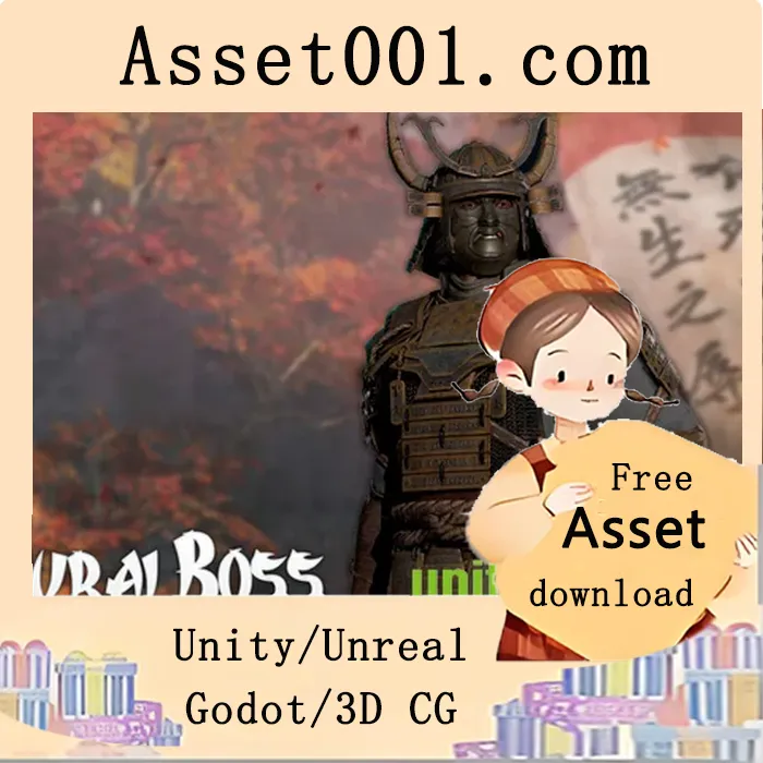 低多边形武士Boss模型：含27种动画，支持PBR材质，适用于游戏主要敌人设计|Samurai Boss - (Modular) v4.18+