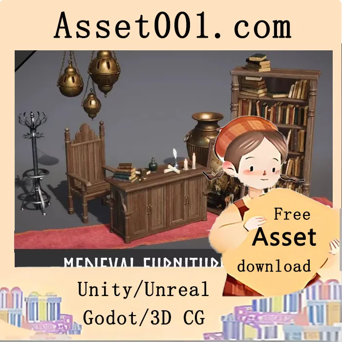 中世纪、哥特式与维多利亚风格家具道具包（71件）——打造沉浸式RPG、恐怖与奇幻游戏内场景|Medieval Furniture Props (Gothic Props, Victorian Props, Medieval, Furniture) v1.0