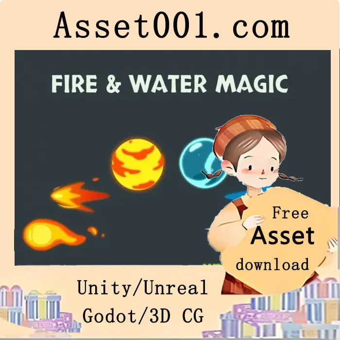 Water and Fire Magic Sprite Vector Pack