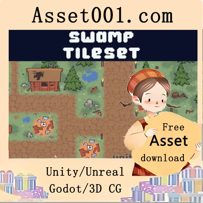 Swamp Tileset Pixel Art for Tower Defense