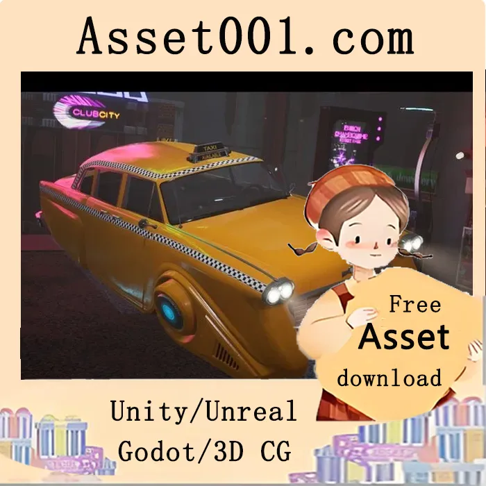 可定制材质的复古赛博朋克飞行出租车模型|Driveable / Animated Retro Cyberpunk Hover Taxi ( Retro Cyberpunk Hover Taxi ) 5.5