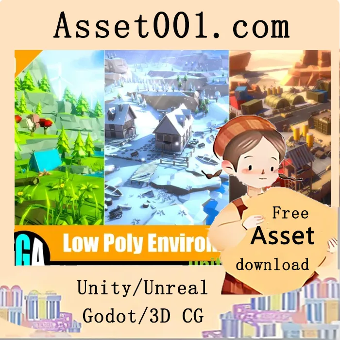 低多边形环境世界资产包：打造惊艳生动的游戏世界|Low Poly Environment World v3