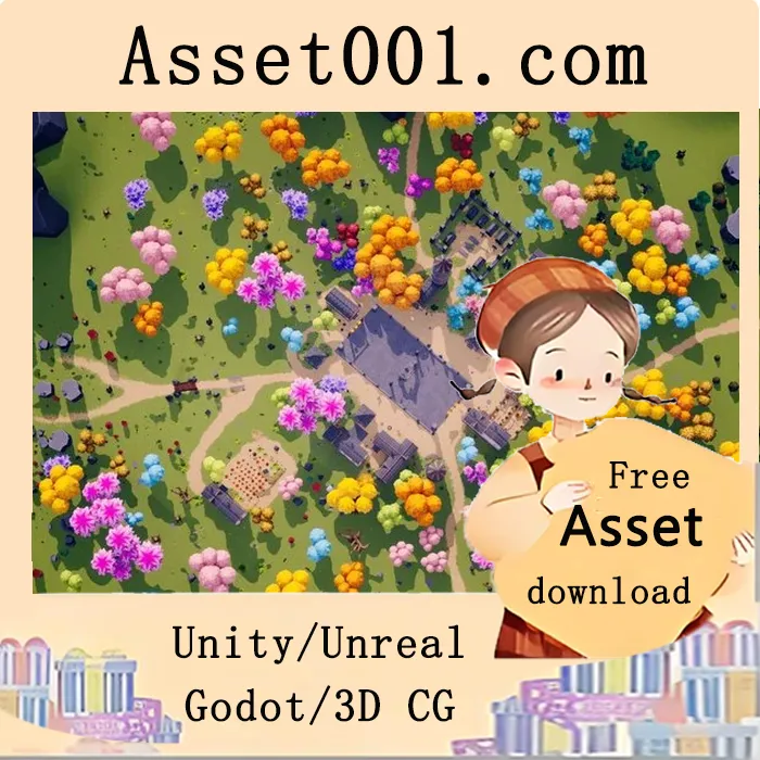 stylized fantasy village 3d 场景包：100+ 可定制建筑用于游戏开发|Stylized Fantasy Village
