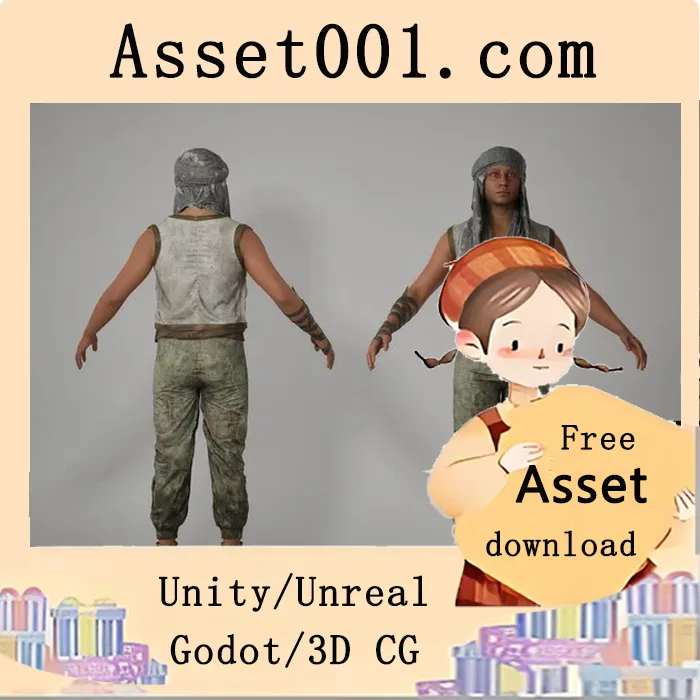 基于MetaHuman的“穷苦人”风格服装设计：沙漠生存者角色视觉方案|Poor man Outfit 5.6