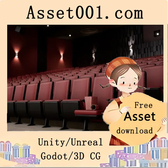 Unity电影剧院资源包：50个高精度电影剧院道具资产|Movie Theater Pack - Realistic Movie Theater Props