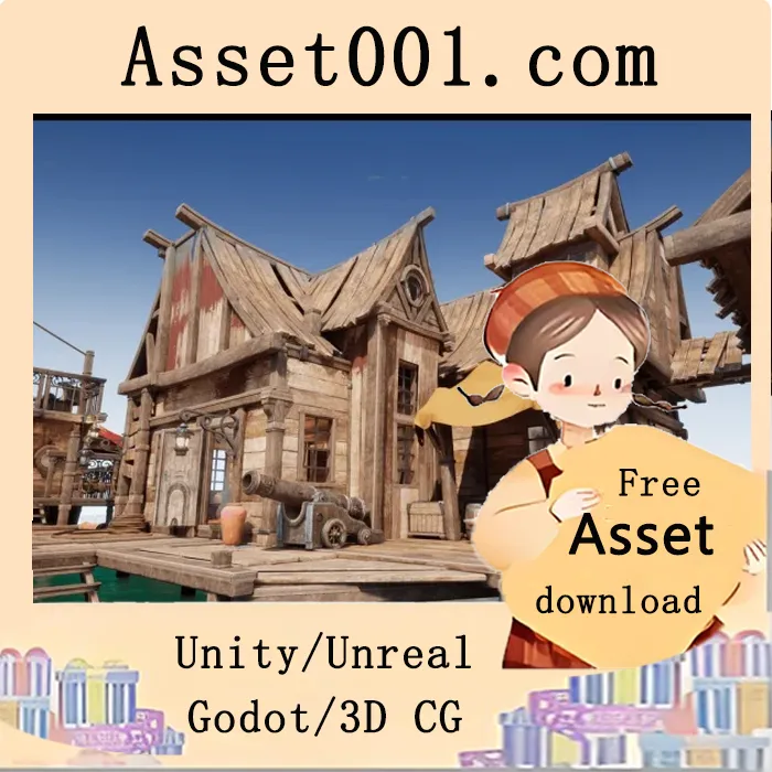 木质模块化资产包：用于船只、木屋、沉船等环境的130个独特模型|Harbour Pack - Wooden Modular Assets v4.27+