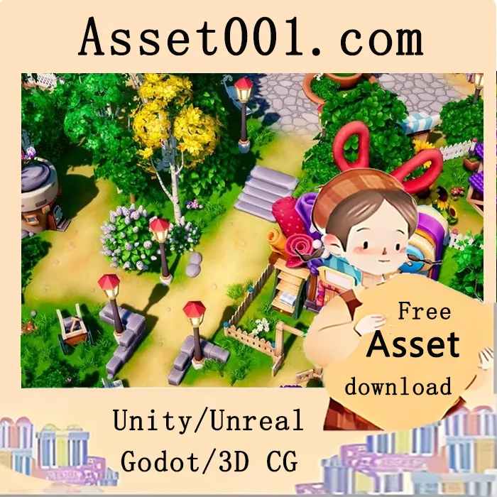 手绘卡通风格春季主题资产包，包含复活节、情人节场景及动态效果|Spring Environment