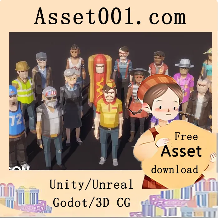 Unreal Engine Marketplace：POLYGON城市人物4.25+包含19个独特角色（含4种颜色和3种肤色变体）|POLYGON City Characters 4.25+