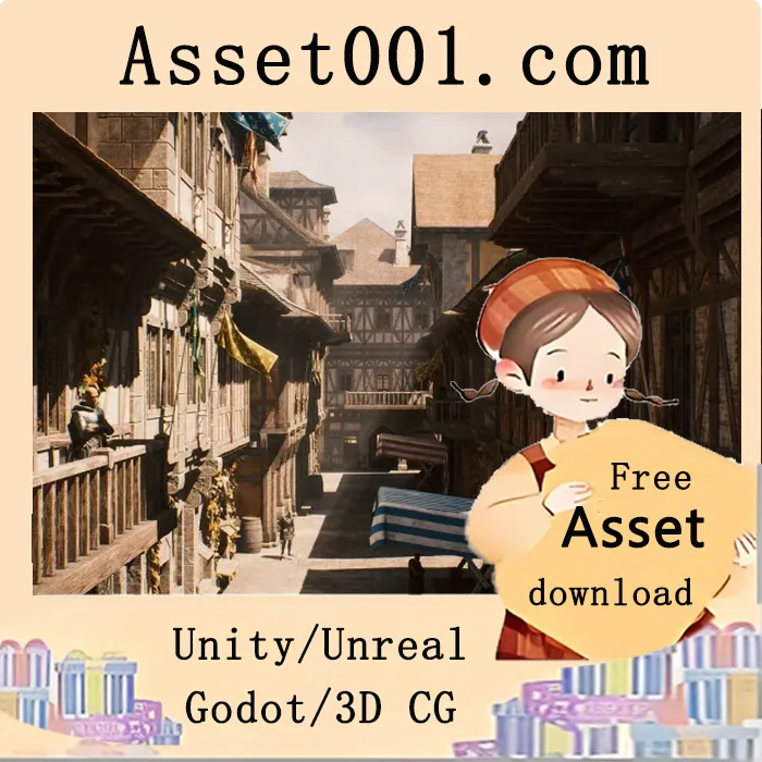 中世纪模块化小镇建筑包（含室内场景）|Medieval Modular Town (With Interiors) v4.27+