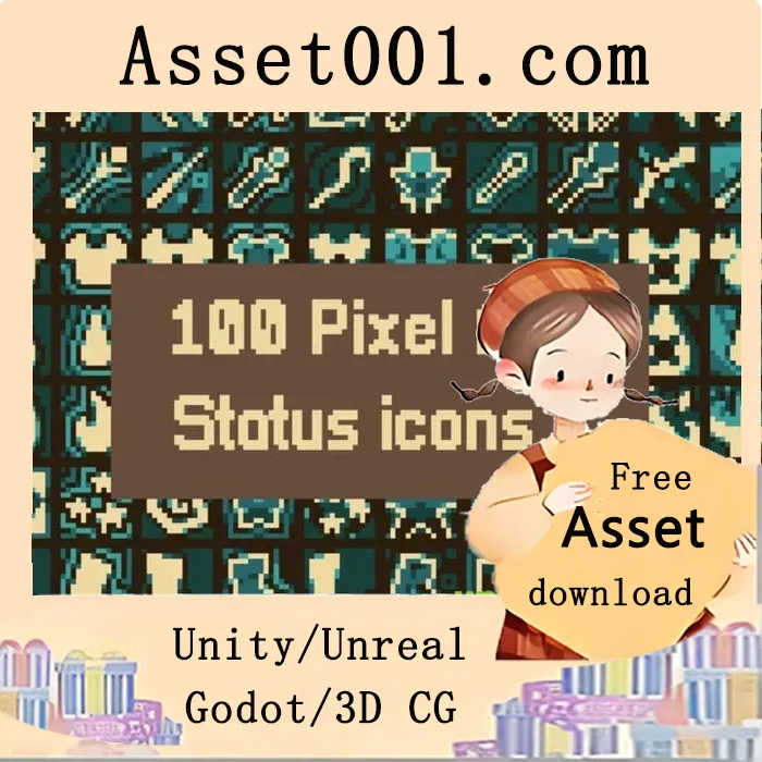 RPG像素魔法增益与减益16x16图标集|RPG Pixel Magic Buff & Debuff 16x16 Icons