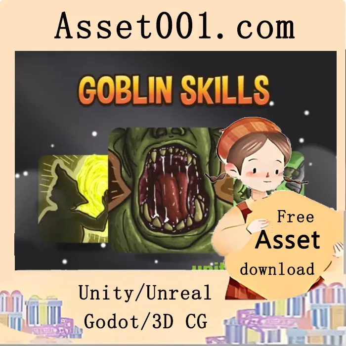 Goblin技能图标集：48个高质量2D矢量图标，适用于多种2D游戏类型|Goblin Skills Icon Pack